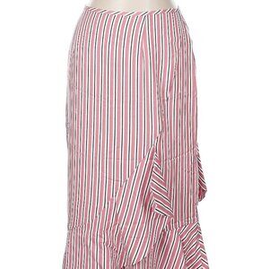 NWT Ted Baker London pinstripe pink, white, black ruffle skirt, size 6 US